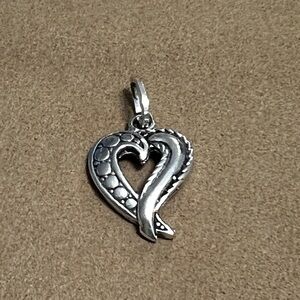 Silver Heart pendant with Vintage Scrollwork